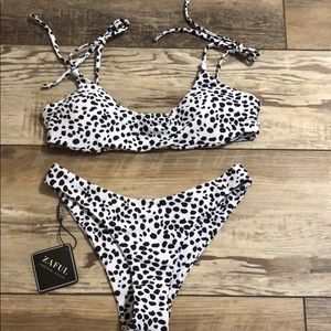 black and white dalmatian a full bathing suit